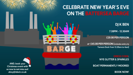 Battersea Barge New Year's Eve Fireworks - London