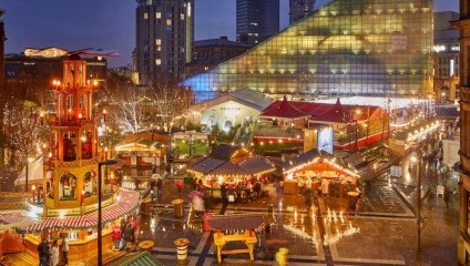 Manchesters Christmas Markets from above