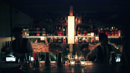 Image of a dimly-lit bar at Bermondsey Art Club