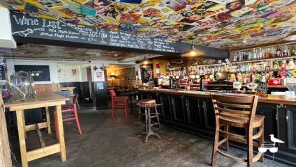 Inside The Foundry and the bar area.