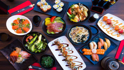 All you can eat buffet at Sushimani image of lots of food