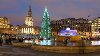 Trafalgar Square Christmas Tree  -The Best Christmas Light Displays in London