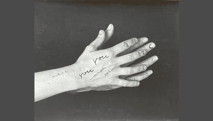 Ketty La Rocca My Words and You - 2, 1971, photograph with handwritten text Courtesy Archivio Ketty La Rocca | Michelangelo Vasta