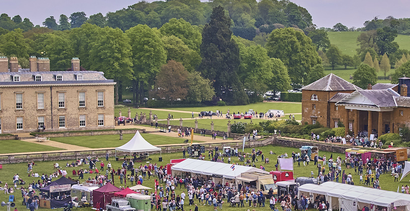 Birds eye view of Althorp Food & Drink Festival taken with drone