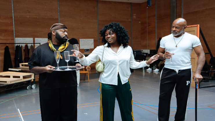 An Ideal Husband_Lyric Rehearsals_Emmanuel Akwafo_Tiwa Lade_Jeff Alexander_Credit Helen Murray