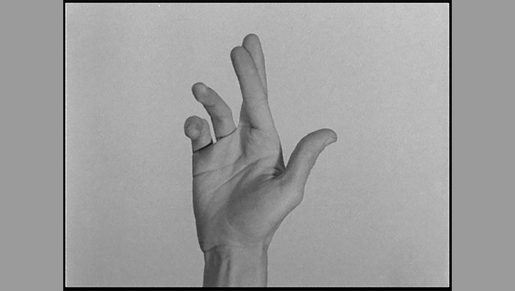 Yvonne Rainer, Hand Movie, 1966. Image copyright of the artist, courtesy of Video Data Bank, School of the Art Institute of Chicago.