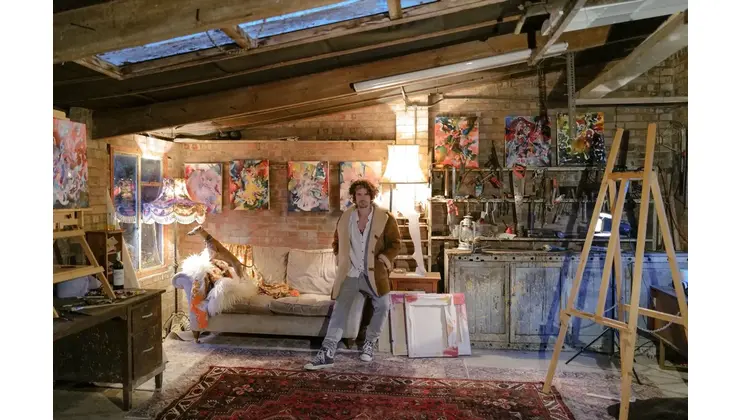 Ru Knox in his studio