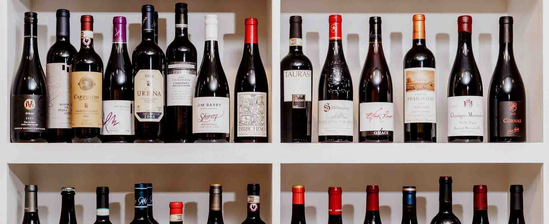 A small sample of Ten Green Bottles' vast and exclusive wine collection.