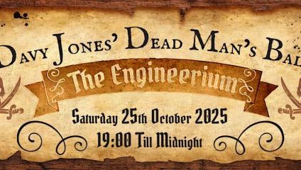Pirate themed promotional poster for the Alchemist's Dead Man's Ball - a fantasy immersion Halloween experience.