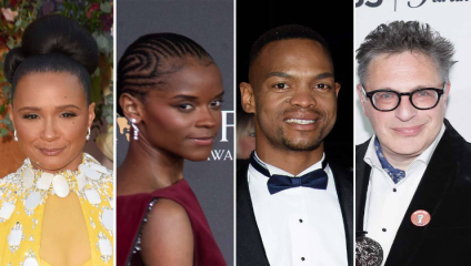 Golda Rosheuvel, Letitia Wright, Johannes Radebe and Patrick Marber. Photos: Shutterstock/Getty. The Stage Debut Awards 2025 Line Up
