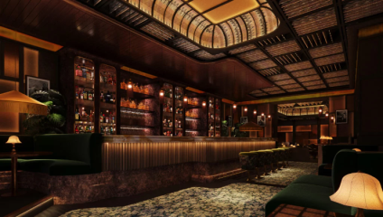 Main bar at the new Upstairs at Ronnie’s