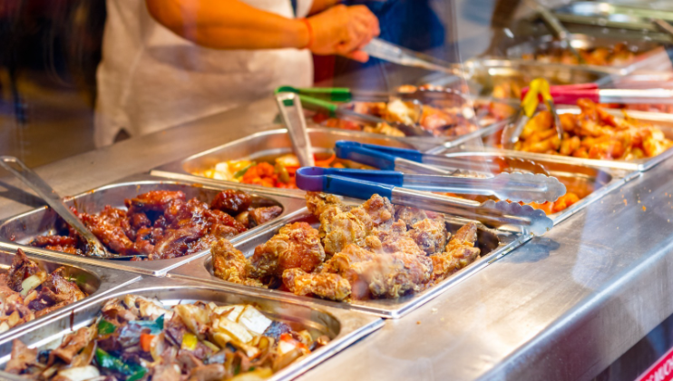 All you can eat buffet selection of different foods Bighton