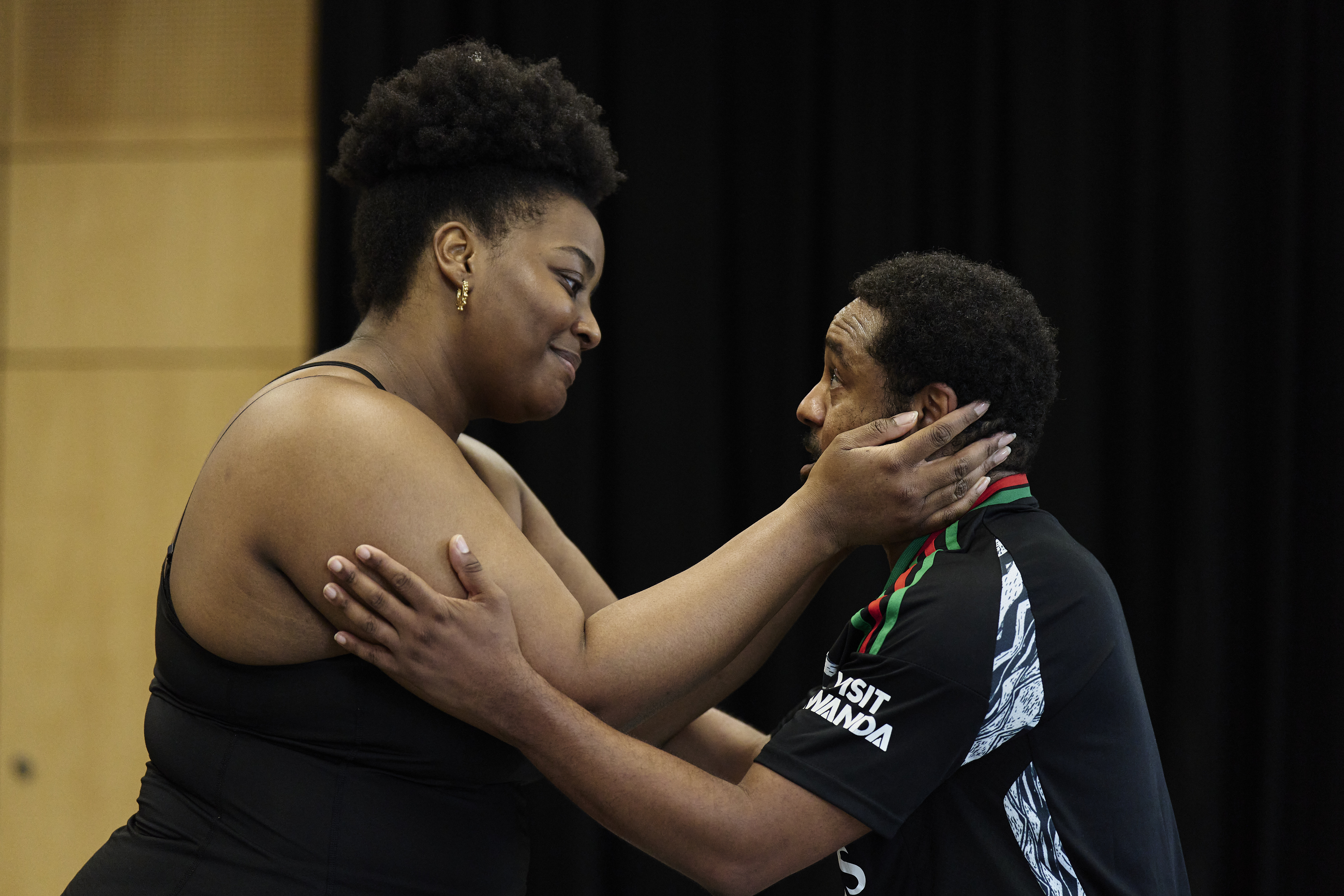 Rehearsal Image - Rochelle Rose( Celia), Gerel Falconer (Carlton)-Black Power Desk