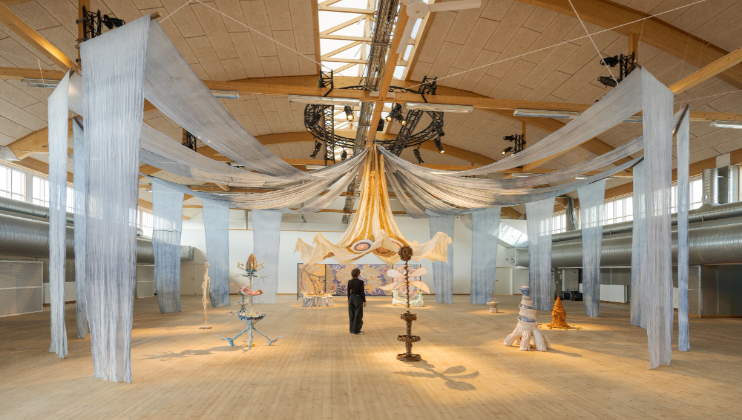 Cecilia Fiona, Ghost Flower Ritual, Installation image, Copenhagen Contemporary, 2025. Commissioned by Copenhagen Contemporary. Photo: David Stjernholm.