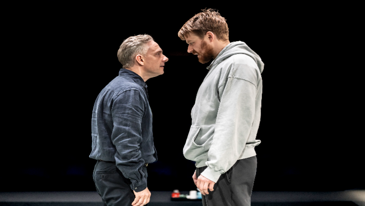 Production Image - Martin Freeman and Jack Lowden in The Fifth Step - photo by Johan Persson