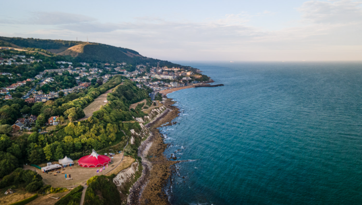 Drone Shot of Big Top at Ventnor Fringe by Gianpaolo Mario Photography