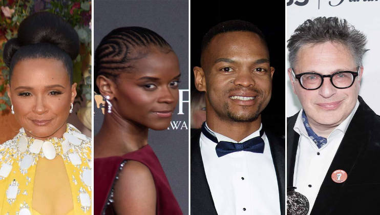 Golda Rosheuvel, Letitia Wright, Johannes Radebe and Patrick Marber. Photos: Shutterstock/Getty. The Stage Debut Awards 2025 Line Up