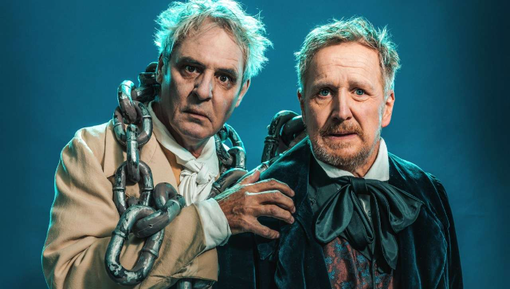 A Christmas Carol – A Ghost Story Neil-Morrissey-as-Jacob-Marley-and-Matthew-Cottle-as-Scrooge.-Photo-by-Rich-Lakos